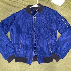 Navy blue bomber jacket
